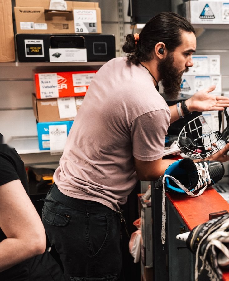 Fitting and working on gear at Ice Lab